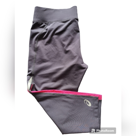 Asics women's performance active run capri gray pink size M - Picture 2 of 9